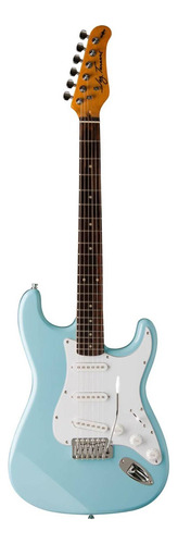 Guitarra Eléctrica Jay Turser Jt-300 Double-cutaway De Madera Maciza Daphne Blue Brillante Con Diapasón De Palo De Rosa