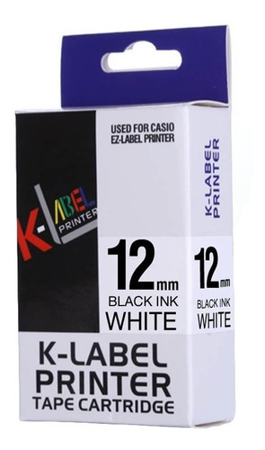 3pcs Xr-12we Fita Para Casio Labeler Kl-60 12mm Branco