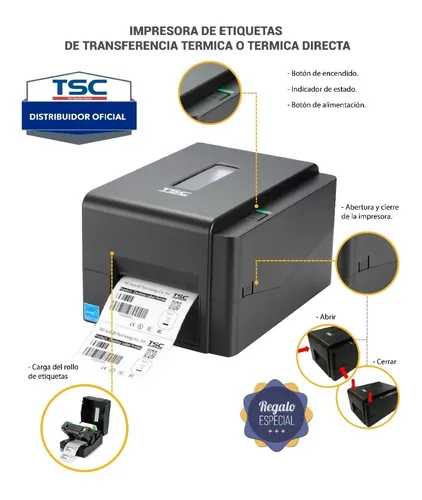 Impresora De Etiquetas Autoadhesivas Tsc Te210 + 4 Rollos