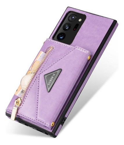 A Funda De Teléfono Con Cremallera Y Cordón For Samsung
