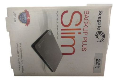 Seagate  Backup Plus Slim 2tb (metal Design) Usb 3.0