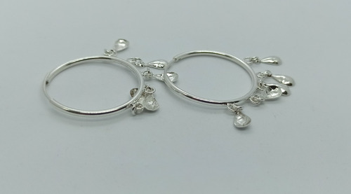 Aretes Para Mujer Aros Candongas Con Dijes  En Plata 925 #3