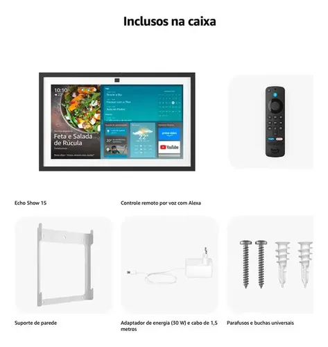 Echo Show 15 Amazon Smart Display Full Hd 15,6'' Com Alexa Cor