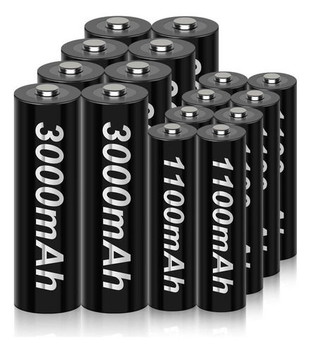 Tenberly 8 Paquetes De Baterias Recargables Aa De 3000 Mah C