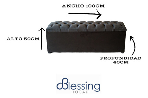 Baulera Pie De Cama Capitone Pana 1 Mts Calidad Envio Gratis