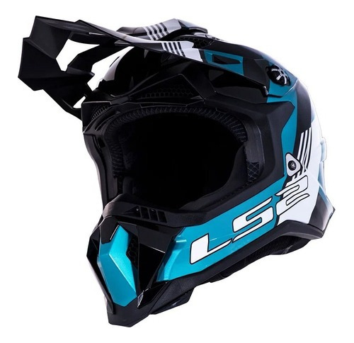 Casco Para Moto Max Negro Turquesa