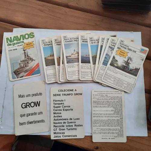 Jogo De Cartas Grow Super Trunfo Navios De Guerra R530