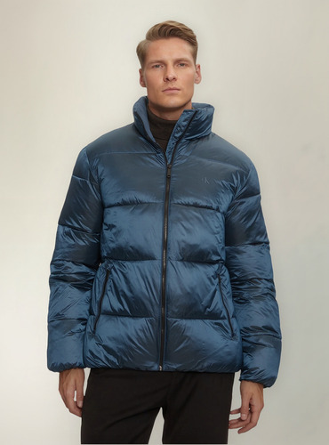 Parka Two Tone Puffer Azul Calvin Klein