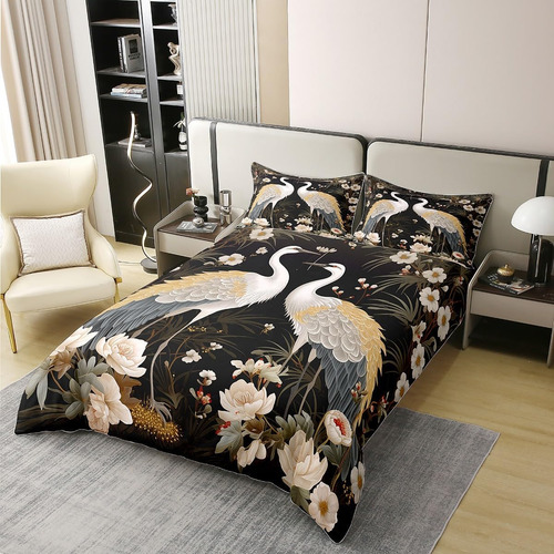 Feelyou Juego De Cama De Grulla Japonesa Para Niños, Niñas Y