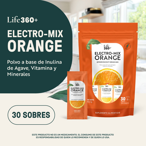 Life360+ Electro-mix Effervescent Drink Naranja 30 Sobres