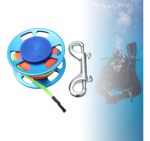 Carrete De Buceo Portátil, Carrete De Buceo Con Clip Azul