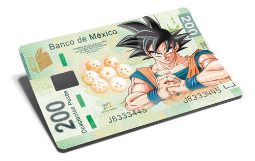 Billete Goku Sticker P/tarjeta Banco Acabado Holográfico