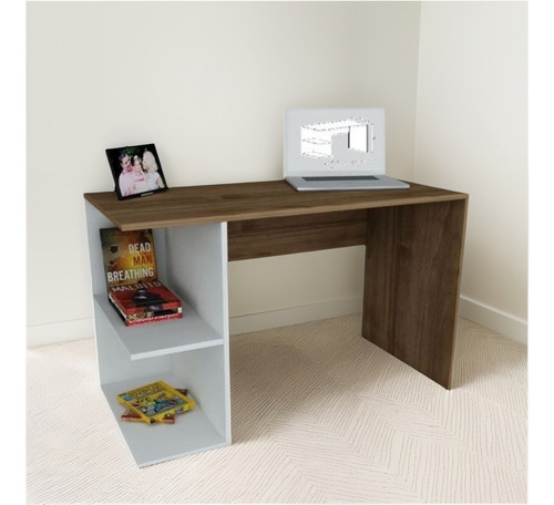 Escritorio Moderno Con Estante Pipo 2 Niveles R&r Muebles