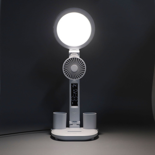 Ventilador Led De Escritorio, Portalápices, Plegable, Con At