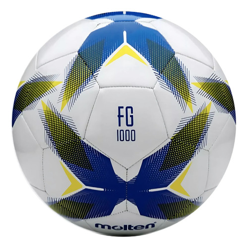 Balón Futból Soccer Molten F5r1000 #5 Césped Cualquiera Color Blanco/azul