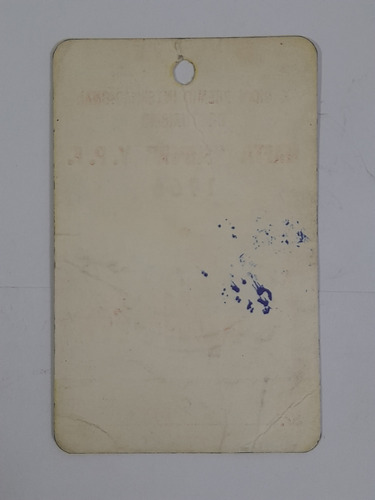 Antigua Tarjeta Premio Y P F 1966 Copiloto Automóvil Club (Usado)