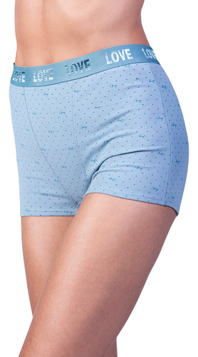 Calzón Tipo Boxer Algodón Elasticado Mujer