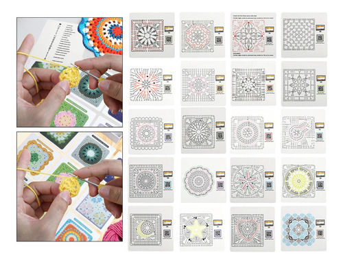 Tarjetas De Crochet Cuadrado De Crochet, Gráficos De
