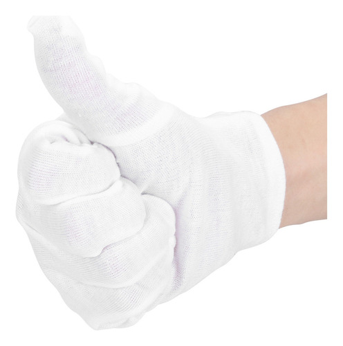 12 Pares De Guantes De Algodón Blanco Guantes De Trabajo Par