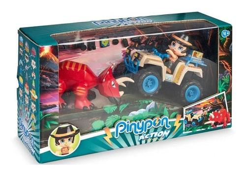 Imagen 2 de 7 de Pinypon Action Wild Cuatriciclo + Fig + Dinosaurio 16772