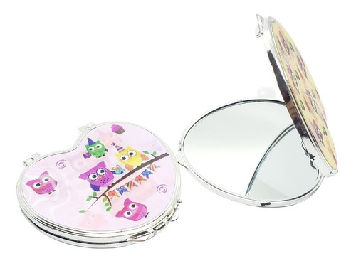 Espejo Holográfico X 25 Buho Cartera Spa Souvenirs Doble