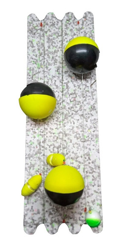 Linea Pejerrey Tramposa X3 Boyas Ping Pong Plasticas De 40mm