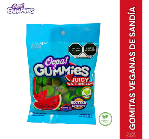 Gomitas Veganas Con Jugo De Sandia Oopa! 80g