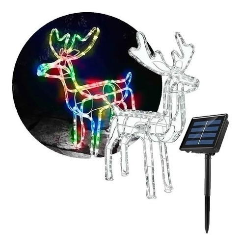 Reno Navideño Con Luz Led Solar 120cm Navidad Decorativo