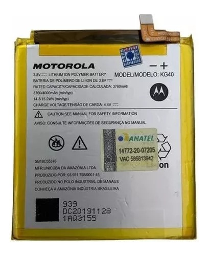 Ba-ter-ia Kg40 Motorola One Macro Xt2016-2 Ja