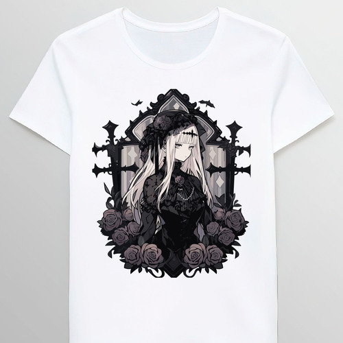 Remera Dark Beauty Roses Anime Girl 143685574