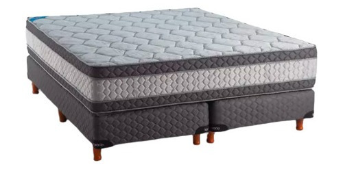 Sommier Topacio Espuma Marfil Plus Súper king de 200cmx200cm gris y blanco con base dividida
