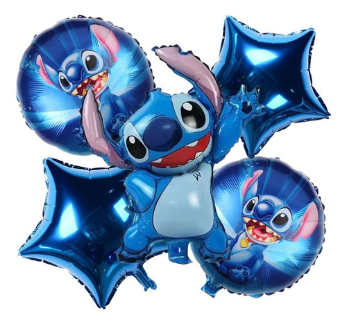 5 Globos Lilo Y Stitch Disney Cumpleaños Fiesta Infantil