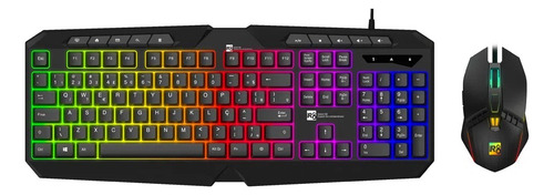 Kit Teclado E Mouse Gamer Led Multi L-pro 1920 Letron Mouse Preto Teclado Preto