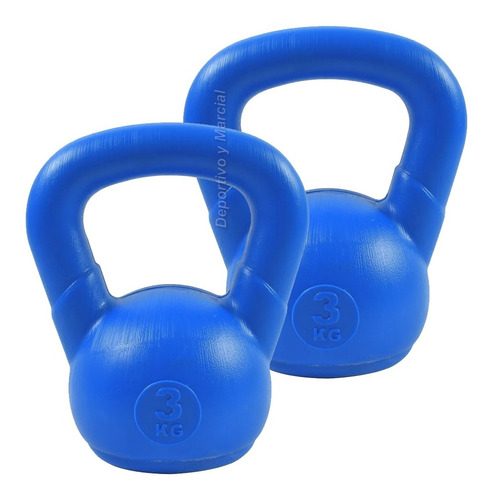 Kit Par Pesas Rusa De 3 Kg Pesas Sol Kettlebell Pvc En3x