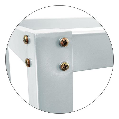 Base Quadrada Em Aço Para Mesa De Jantar Vidro Madeira Pedra Cor Branco