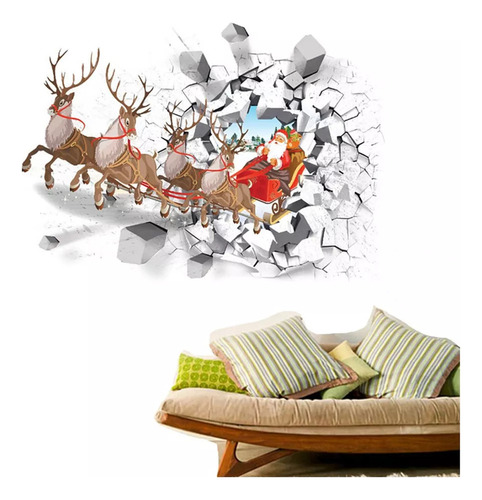 . Pegatinas De Pared De Navidad Creativo 3d Santa Claus