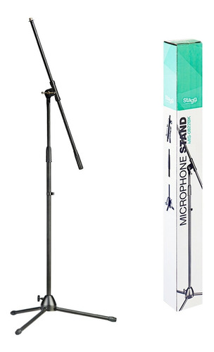 Imagen 1 de 8 de Pie Soporte Microfono Jirafa Boom Stagg Mis-0822bk Metalico