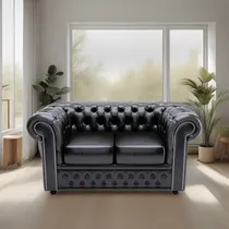 Comprar Sofa Chester Sillon Chesterfield 2 Cuerpos Cuero Vacuno Real
