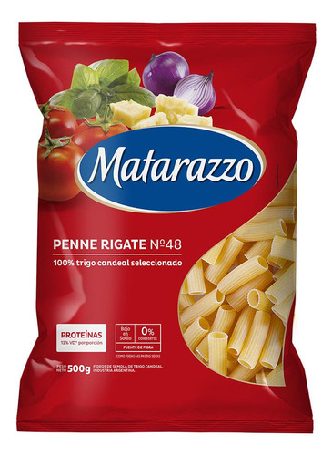 Fideos Matarazzo Penne Rigate N°48 500g