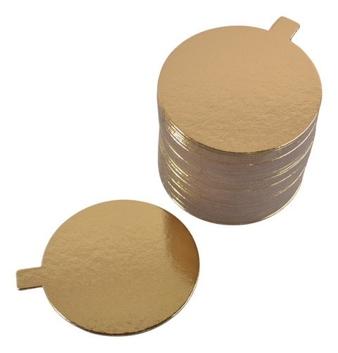 Bases Doradas Premium Para Mini Postre - Circular 50pz 10cm