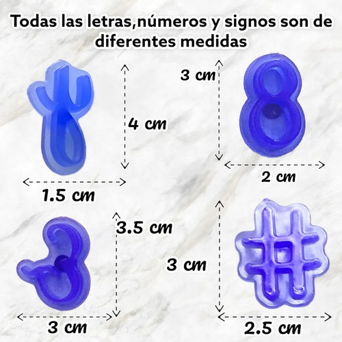 Sellos Fondant Números Y Signos