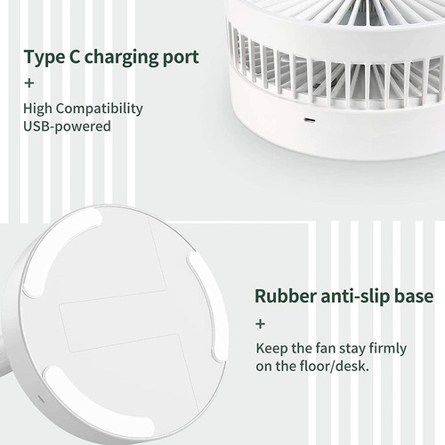 Ventilador Loread, Portátil, Recargable, Ajustable, Usb
