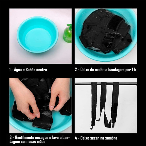 Kit Boxe 2 Pares Bandagem 3m 1 Protetor Bucal Moldável Sabor Transparente