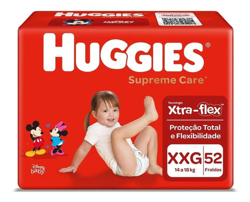 Fralda Supreme Care Hiper Huggies XXG 52 Unidades