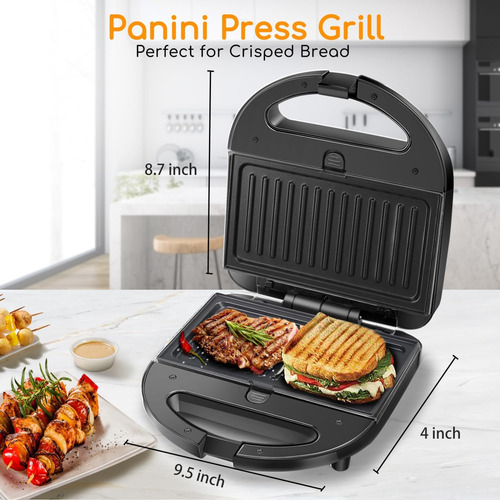 Aigostar Sandwich Maker 3 En 1 Grill Panini Waffle 750w
