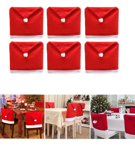 Juego De 6 Piezas De Cubierta Trasera For Silla Navideña
