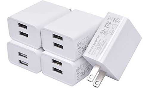 Paquete De 5 Cargadores De Pared Usb Bloque 5v/21a Puerto D