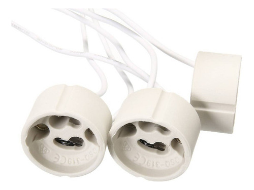 Pack 30 Zocalo Gu10 Ceramico Con Cable Siliconado