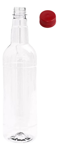 560 Garrafas 1 Litro Frasco Pet Cristal Lisa Com Tampa Cor Vermelho