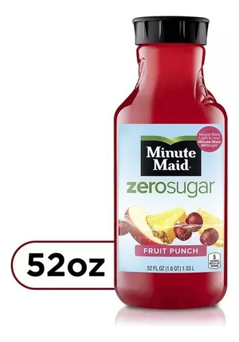 Minute Maid Zero Sugar Fruit Punch Jugo, Botella De 52 Fl Oz